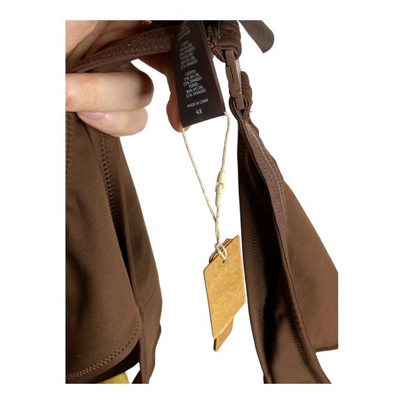 NWT Skims Plunge Longline Swimwear Bralette Jasper Brown Size 4X - Picture 5 of 7